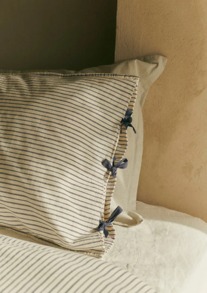 TOAST Textiles | Bed Linen-Organic Cotton Pyjama Stripe Housewife Pillowcase