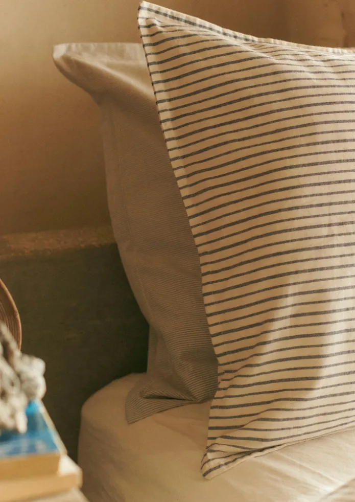 TOAST Textiles | Bed Linen-Organic Cotton Pyjama Stripe Housewife Pillowcase