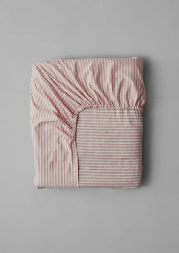 TOAST Textiles | Bed Linen-Organic Cotton Ticking Stripe Fitted Sheet