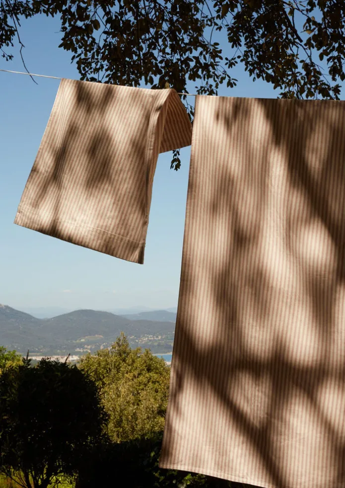 TOAST Textiles | Bed Linen-Organic Cotton Ticking Stripe Housewife Pillowcase
