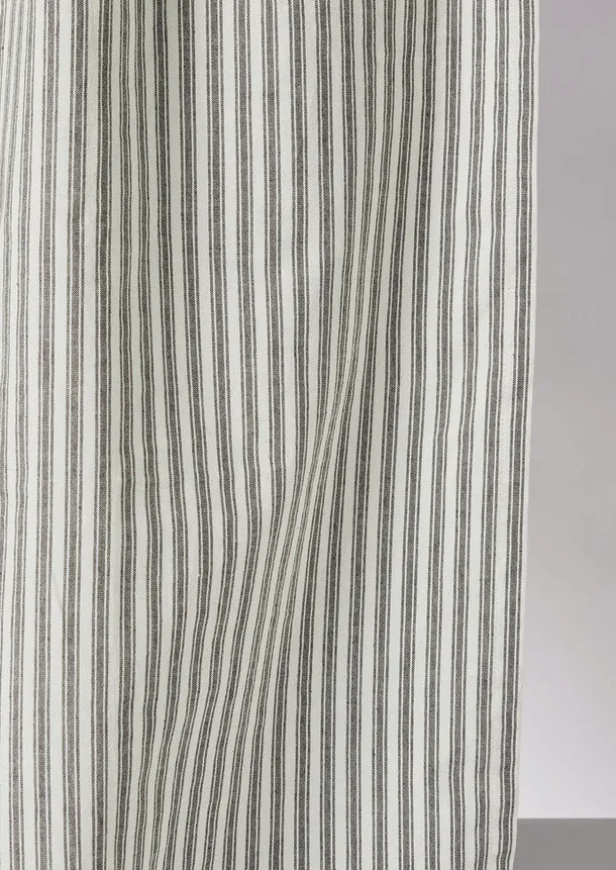 TOAST Textiles | Bathroom-Organic Ticking Stripe Shower Curtain