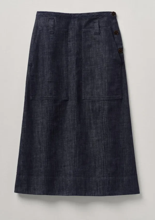 Women TOAST Denim | Workwear-Patch Pocket Organic Denim Skirt