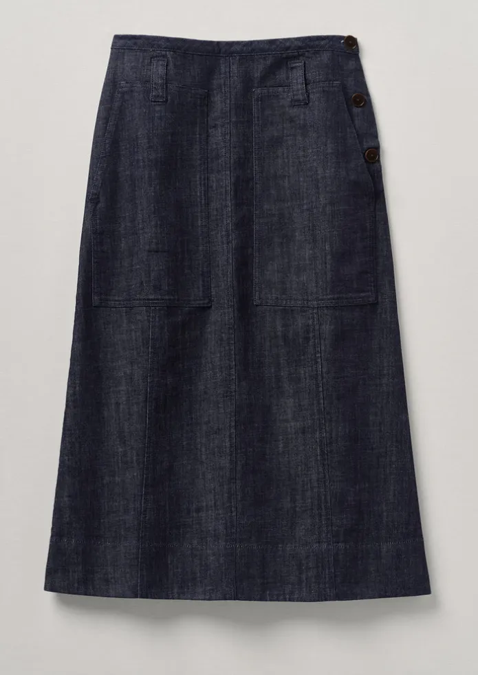 Women TOAST Denim | Workwear-Patch Pocket Organic Denim Skirt