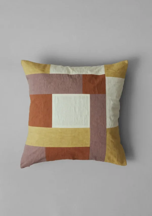 TOAST Textiles | Cushions & Covers-Patchwork Linen Cushion Cover