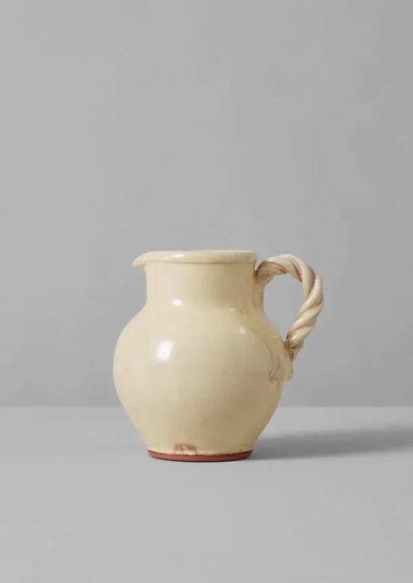 TOAST Ceramics-Poterie Barbotine Twisted Handle Pitcher