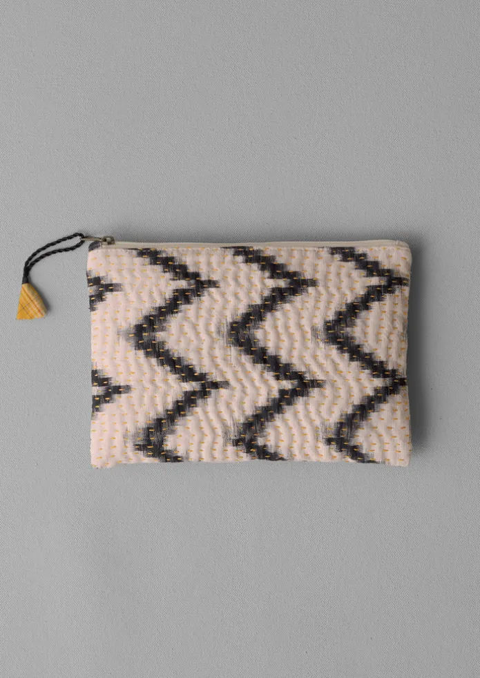 TOAST Textiles | Bathroom-Remnant Fabric Kantha Pouch