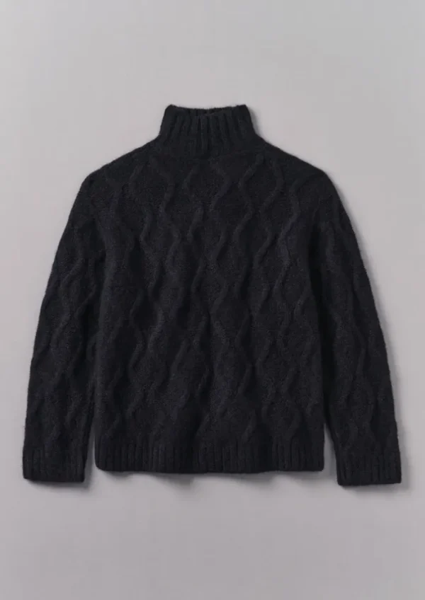TOAST Knitwear-Roll Neck Cable Knit Sweater