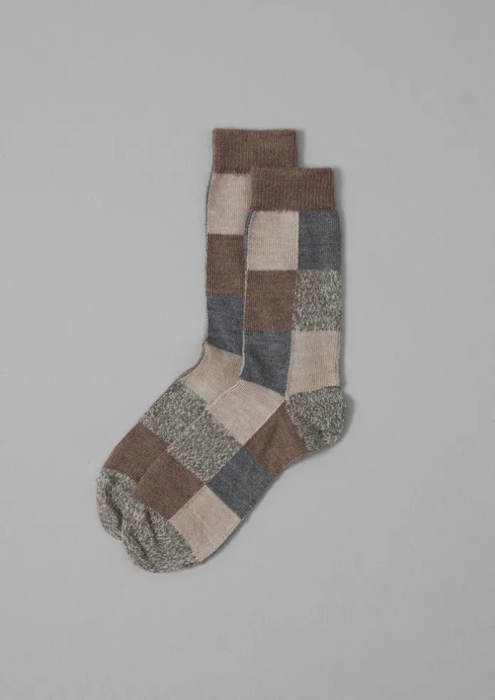 Women TOAST Socks & Tights-Rove Patchwork Wool Socks