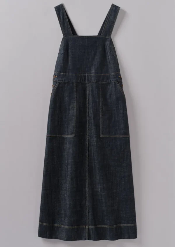 Women TOAST Denim | Dresses-Side Button Denim Pinafore Dress