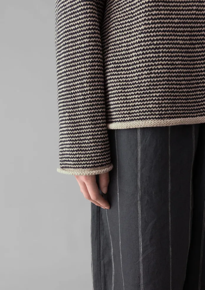 Women TOAST Linen | Jersey-Stripe Linen Cotton Sweater