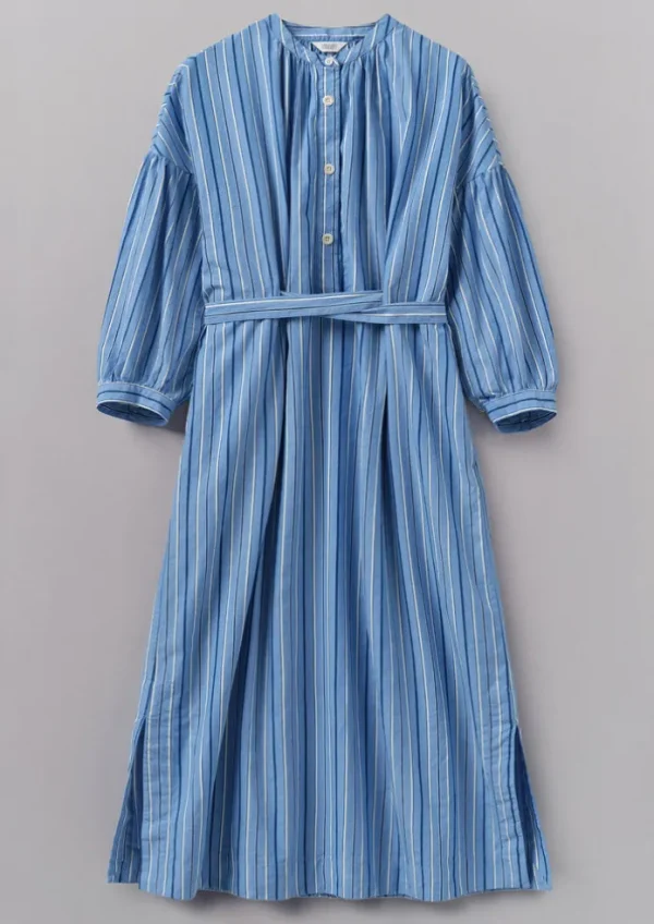 Women TOAST Dresses-Stripe Poplin Gathered Dress
