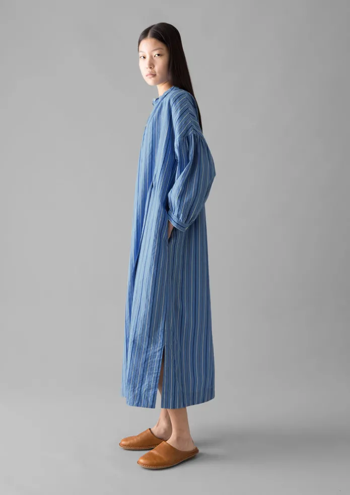 Women TOAST Dresses-Stripe Poplin Gathered Dress