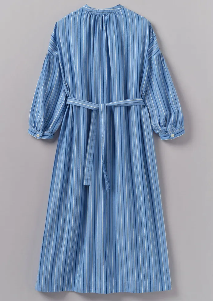 Women TOAST Dresses-Stripe Poplin Gathered Dress