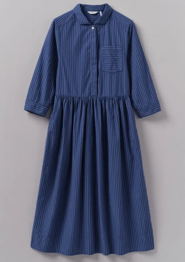 Women TOAST Dresses-Stripe Poplin Shirt Dress