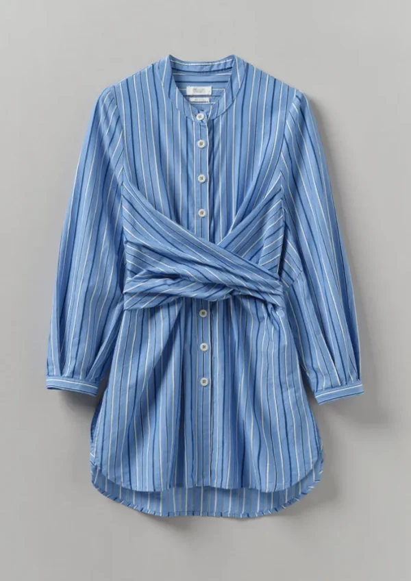Women TOAST Tops & Tees-Stripe Poplin Wrap Front Shirt