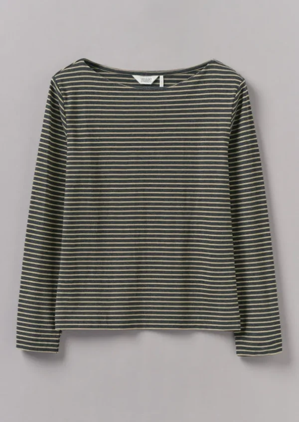Women TOAST Jersey | Tops & Tees-Stripe Soft Cotton Long Sleeve Tee