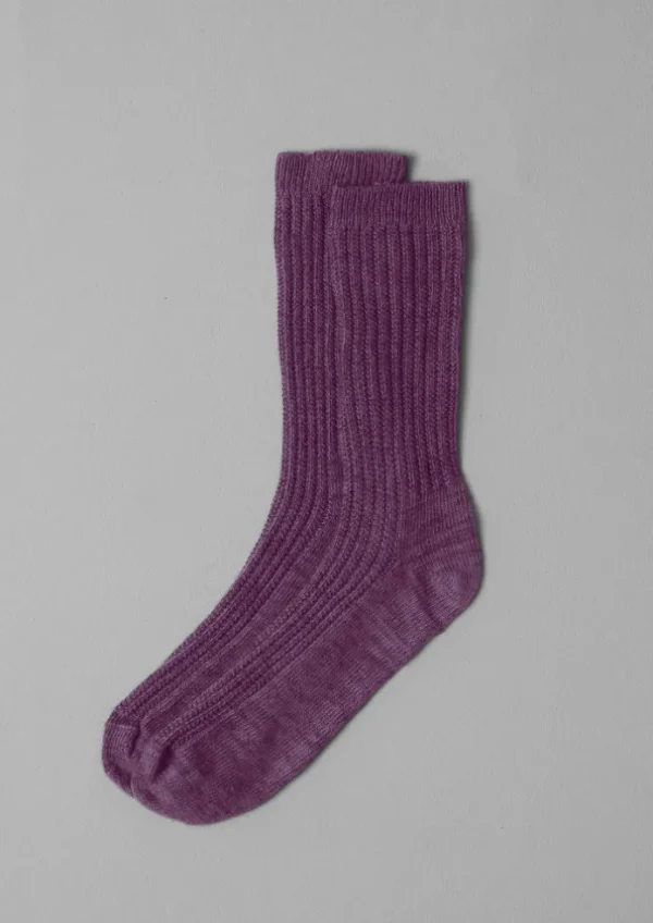 TOAST Socks-Textured Rib Cotton Marl Socks