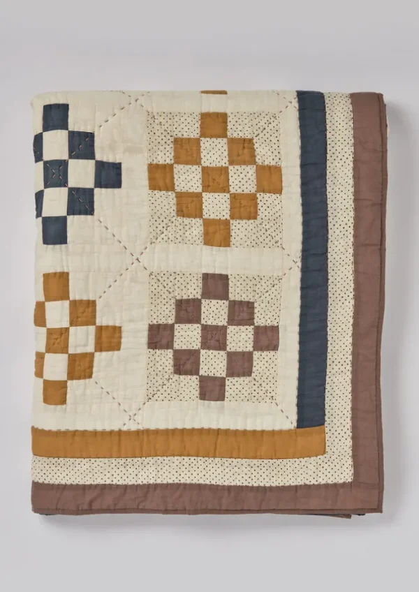 TOAST Textiles | Blankets & Throws-Tile Cotton Patchwork Quilt