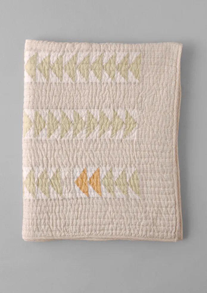 TOAST Textiles | Blankets & Throws-Triangle Patchwork Check Cotton Quilt