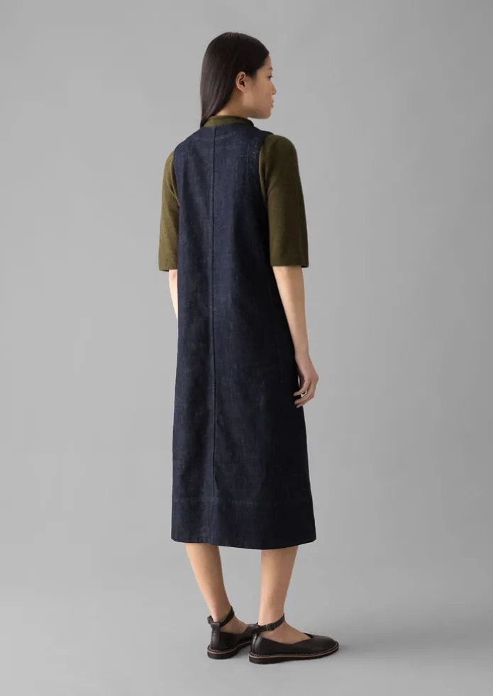 Women TOAST Denim | Workwear-V-Neck Denim Pinafore Dress