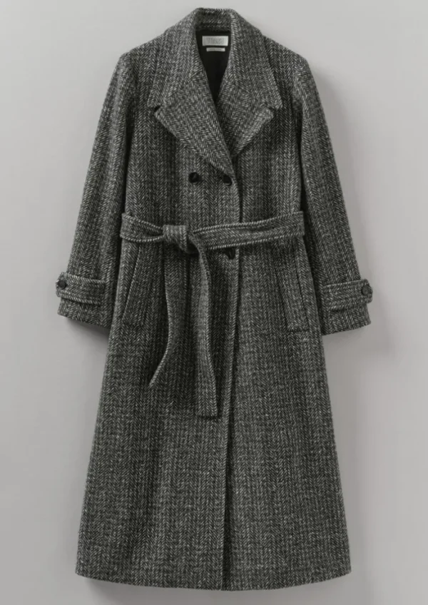 Women TOAST Coats & Jackets-Wool Herringbone Belted Coat